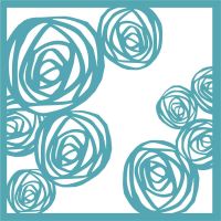 Doodle Roses 145 mm square stencils by Funky Fossil (ST0704)