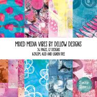 Mixed Media Vibes 8 inch by 8 inch square paper pad *GB ONLY* by Dellow Designs for Funky Fossil (PA085)