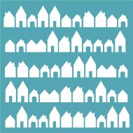 In the Neighbourhood 145mm square stencil by Funky Fossil Designs (ST0690)