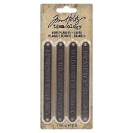 Large Tim Holtz Idea-Ology *UK ONLY* Metal Word Plaques 4 Pack TH94329