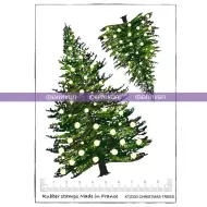 Christmas trees (KTZ303) A6 Unmounted Rubber Stamps by Katzelkraft