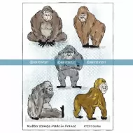 Gorillas (KTZ313) A5 Unmounted Rubber Stamps by Katzelkraft