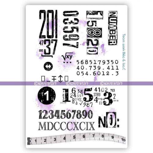 Numbers (KTZ273) A6 Unmounted Rubber Stamp Set by Isa.C.Craft and Katzelkraft