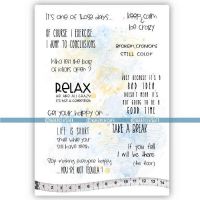 Relax Sayings (KTZ222) A5 Unmounted Rubber Stamp Set by Katzelkraft