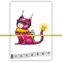 Robot Cat (SOLO112) Single Unmounted Rubber Stamp by Katzelkraft