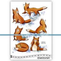 The Foxes (KTZ270) A5 Unmounted Rubber Stamp Set by Katzelkraft
