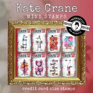 Kate Crane 8 x mini PaperArtsy credit card sized cling rubber stamps (KCM001 to KCM008)