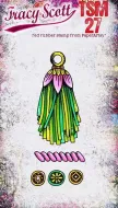Tracy Scott Mini 27 (TSM27) PaperArtsy credit card sized cling rubber stamp