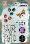 France Papillon 23 (FP023) PaperArtsy A5 Sized Cling Rubber Stamp Set