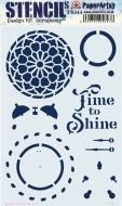 Scrapcosy 344 Large sized Clock Elements Stencil (PS344) for PaperArtsy
