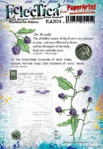 Blackberries (EAB24) Alison Bomber A5 Cling Rubber Stamp Set for PaperArtsy
