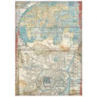 A4 Rice paper packed Sir Vagabond in Japan map (DFSA4610) by Stamperia