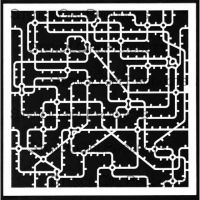 Abstract Metro Map Mask Stencil (S897) designed by Mary C. Nasser for StencilGirl (6 inch by 6 inch)