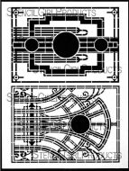 Art Deco Bookplates Stencil (L501) designed by Gwen Lafleur for StencilGirl (9 inch by 12 inch)