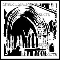 Cathedral Arch Stencil (S695) designed by Tina Walker for StencilGirl (6 inch by 6 inch)