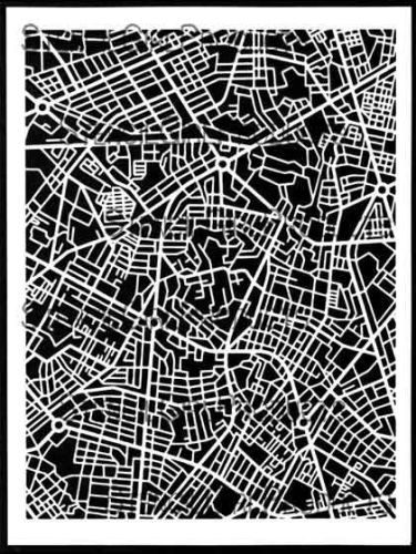 Map Mask Stencil (L900) designed by Mary C. Nasser for StencilGirl (9 inch by 12 inch)