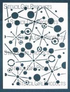 Retro Comets Stencil (L048) designed by Mary Beth Shaw for StencilGirl (9 inch by 12 inch)