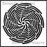 Spiral Petals Stencil (S631) designed by Kristie Taylor for StencilGirl (6 inch by 6 inch)