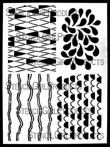 Doodle Vocab Stencil (L970) designed by Sarah Gardner for StencilGirl (9 inch by 12 inch)