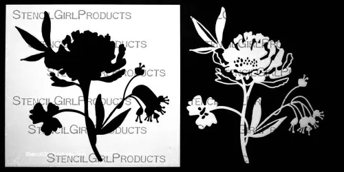 Vintage Camellia Mask (S973) designed by Rae Missigman for StencilGirl 6 inch by 6 inch