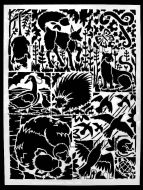 Woodland Creatures No.1 Stencil (L945) designed by Margaret Peot for StencilGirl (9 inch by 12 inch)