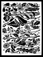 Dandelions and Lilies Stencil (L976) designed by Margaret Peot for StencilGirl (9 inch by 12 inch)