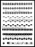 Circle-Line Borders Stencil Mask 9 inch by 12 inch Stencil (LL1001) by Valerie Sjodin for StencilGirl