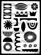 Shape Collection Stencil 9 inch by 12 inch Stencil (LL1005) by Lucie Duclos for StencilGirl