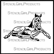 Colt - Filly Resting Stencil (S713) designed by Lanie Frick for StencilGirl (6 inch by 6 inch)