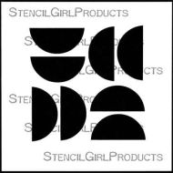 Double Half Circles Squared Stencil (S531) designed by Andrew Borloz for StencilGirl (6 inch by 6 inch)