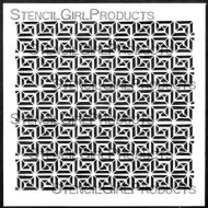 Greek Key Small Stencil (S723) designed by Mary Beth Shaw for StencilGirl (6 inch by 6 inch)