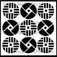 Grindstones B Small Stencil (S422) designed by Andrew Borloz for StencilGirl (6 inch by 6 inch)