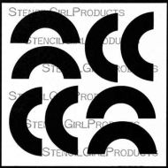 Half Rings Squared Small Stencil (S533) designed by Andrew Borloz for StencilGirl (6 inch by 6 inch)