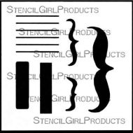 Planner Shapes 6 Stencil (S437) designed by Mary Beth Shaw for StencilGirl (6 inch by 6 inch)