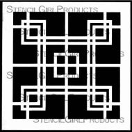 Square Clover Leaf 6 Stencil (S401) designed by Mary Beth Shaw for StencilGirl (6 inch by 6 inch)