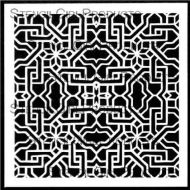 Tile Maze Stencil (S691) designed by Mary Beth Shaw for StencilGirl (6 inch by 6 inch)