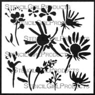 Wild Daisies Stencil (S729) designed by Jennifer Evans for StencilGirl (6 inch by 6 inch)
