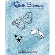 Butterflies A6 Rubber Stamp by Sarah Anderson for The Artistic Stamper (cling mounted)