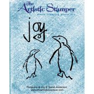 Penguins & Joy A6 Rubber Stamp by Sarah Anderson for The Artistic Stamper (cling mounted)