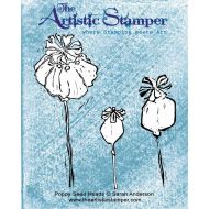 Poppy Seed Heads A6 Rubber Stamp by Sarah Anderson for The Artistic Stamper (cling mounted)